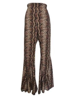 Andree by Unit Velvet Snakeskin Print Flare Bell-bottoms Y2k Leggings M